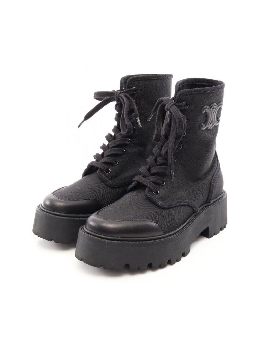 Celine Boots Bulgy Lace-up Nylon Leather